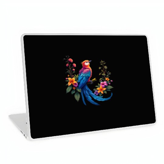 Fantastical Bird Of Paradise Painting Laptop Skins
