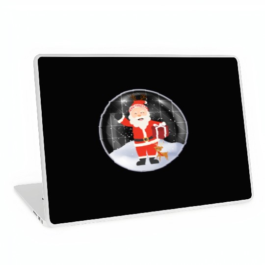 Santa’s Joy: Christmas Snow Globe Laptop Skins