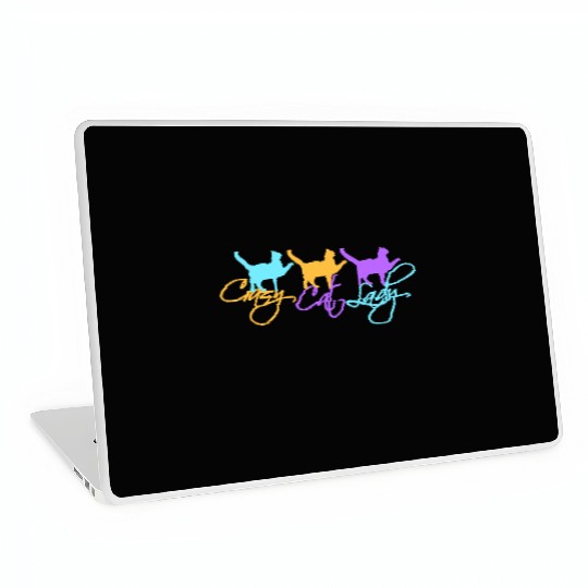 Crazy Cat Lady Text Love Saying Quote Weird Woman Laptop Skins