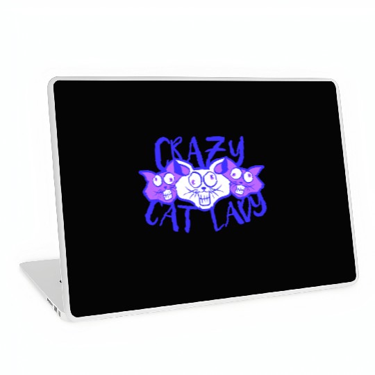 Crazy Cat Lady Text Love Saying Quote Weird Woman Laptop Skins