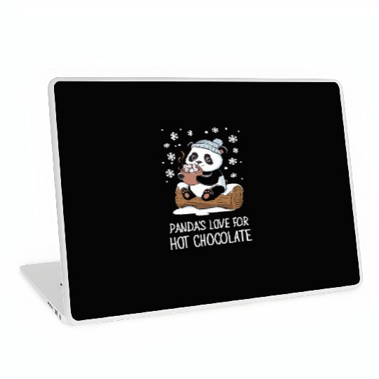 Panda's Love for Hot Chocolate Fun Winter Cozy Laptop Skins
