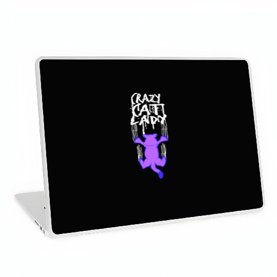 Crazy Cat Lady Text Love Saying Quote Weird Woman Laptop Skins