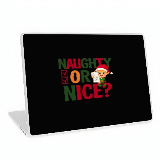Naughty or Nice Elf Checklist Christmas Fun Laptop Skins