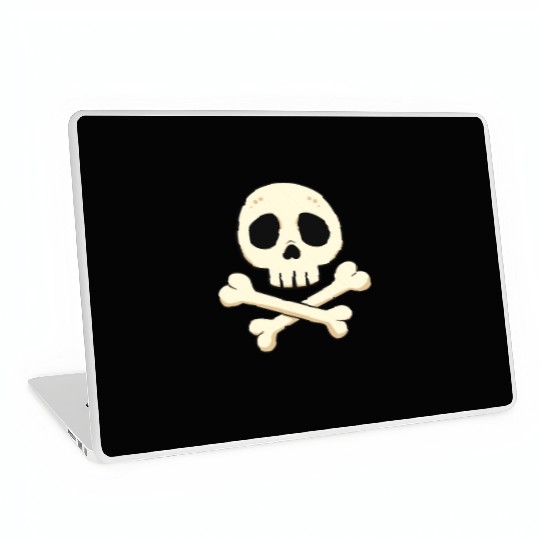 Cartoon skull and crossbones Laptop Skins