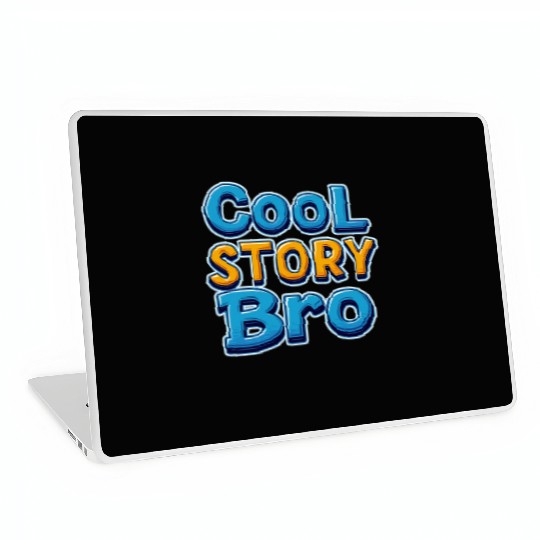 Cool Story bro Blue and Yellow Laptop Skins