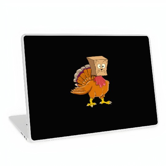 Thanksgiving Funny Fake Cat Thanksgiving Turkey Laptop Skins
