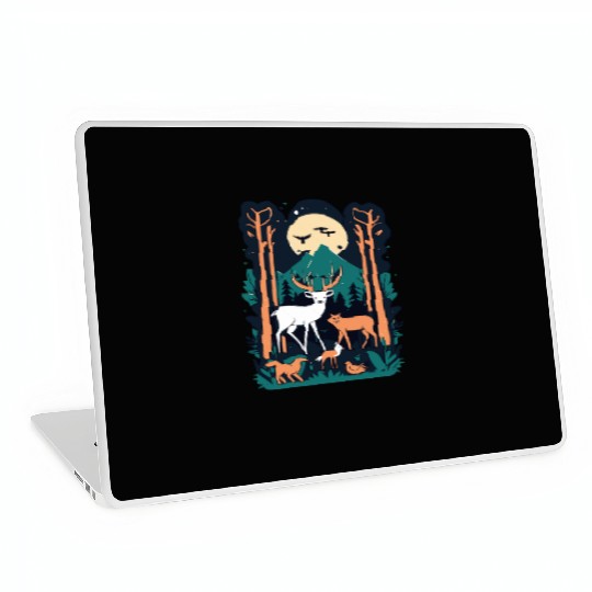 Enchanted Forest Wildlife Scene – Nature Adventure Laptop Skins