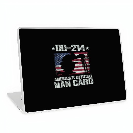 DD-214 America's Official Man Card Veteran Pride Laptop Skins