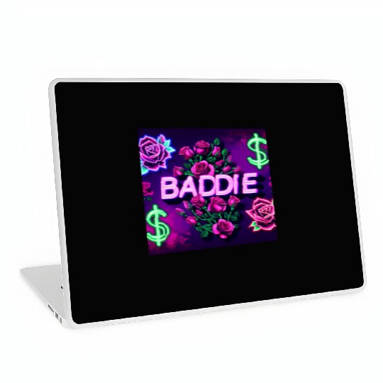 BADDIE in Neon Pink Laptop Skins
