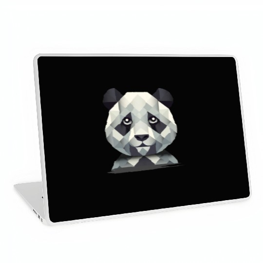 Gentle power: Panda in geometric art Laptop Skins