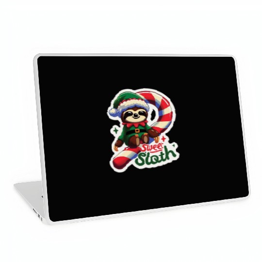 Adorable sloth dressed as an elf Laptop Skins