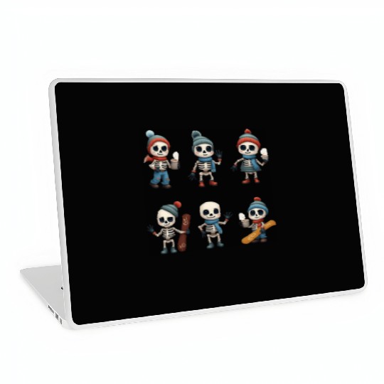 Kawaii Skeleton Winter Collection | Cute Merch Laptop Skins