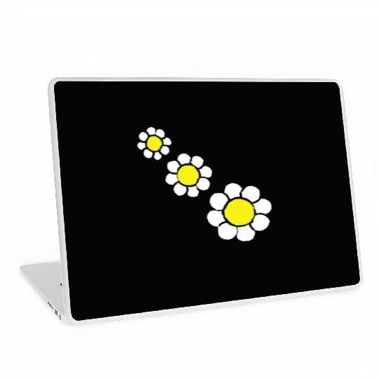 3 White Daisies Flowers Spring Summer Pretty Laptop Skins