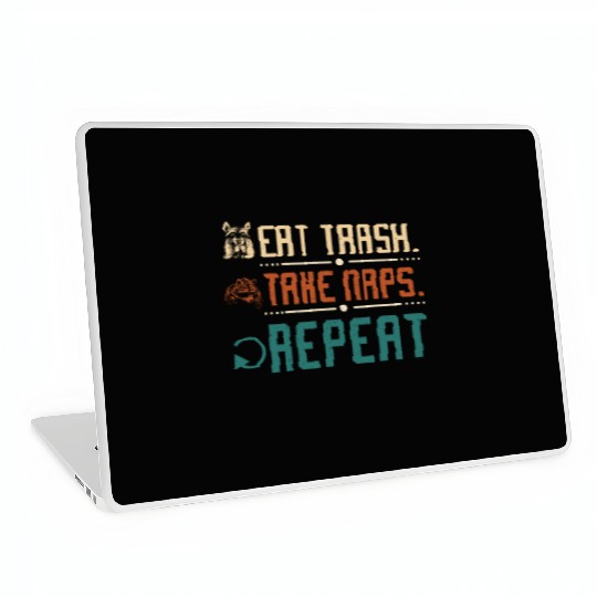 Raccoon eat trash take naps repeat Laptop Skins