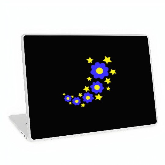 Many Pretty Daisy Flowers Decorative Stars Design Laptop Skins