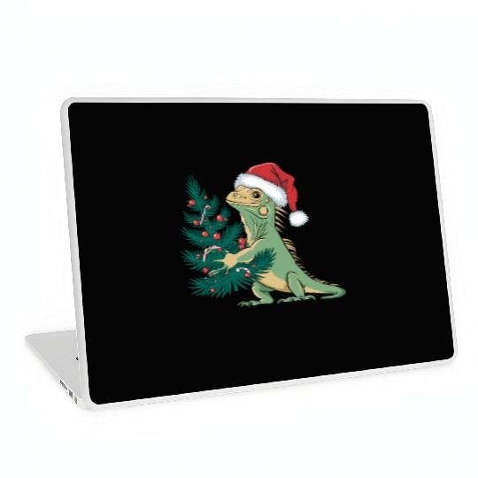 Christmas Tree Santa Iguana Laptop Skins