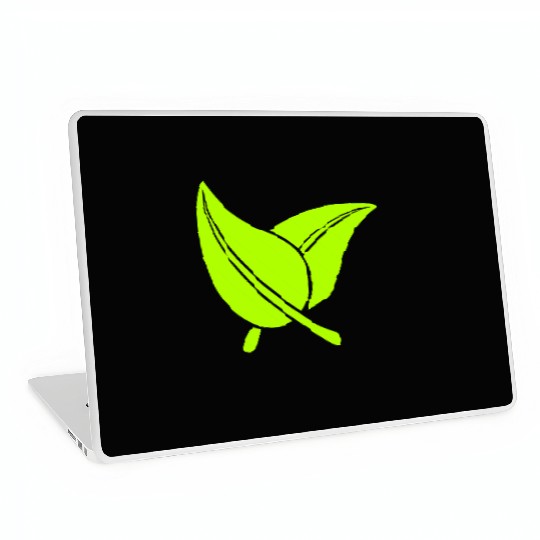 2 Green Beautiful Leaves Eco Spring Summer Nature Laptop Skins