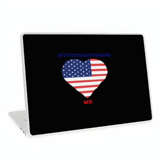 M y Veteran Husban Heart Me Laptop Skins