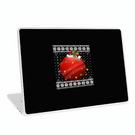 Cricket Player Ugly Christmas Laptop Skins