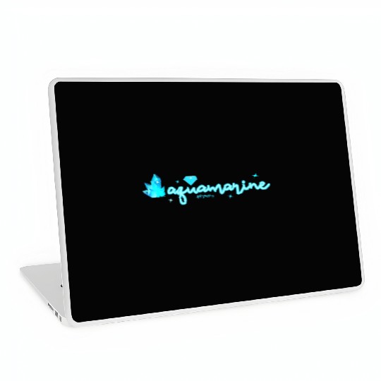 Aquamarine gemstone jewel Laptop Skins