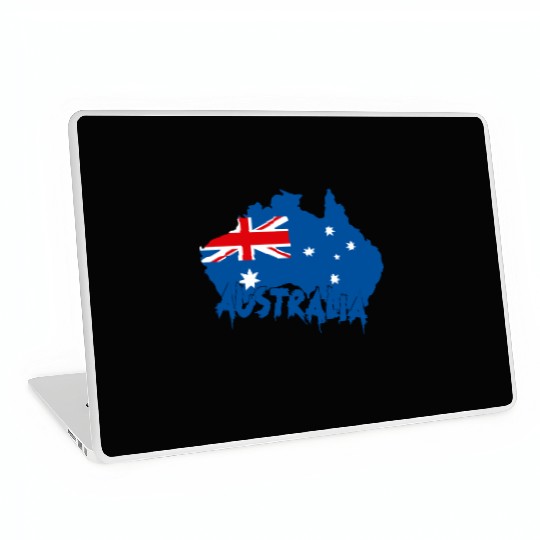 Aussie Flag Map Laptop Skins Design