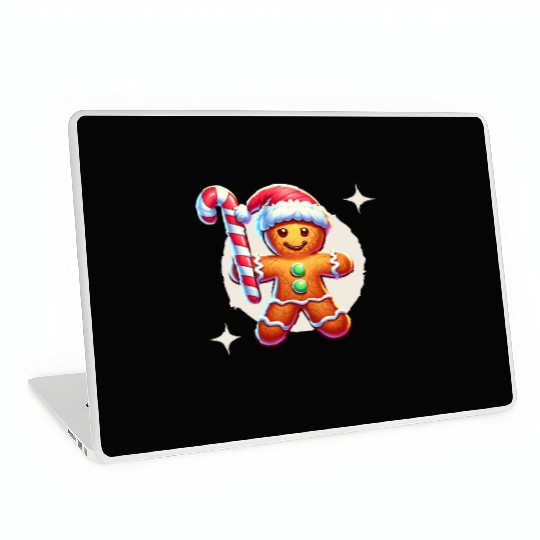 Gingerbread Man Christmas Cheer Laptop Skins