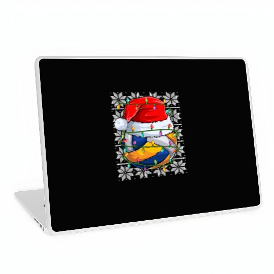 Volleyball Christmas Lights Laptop Skins