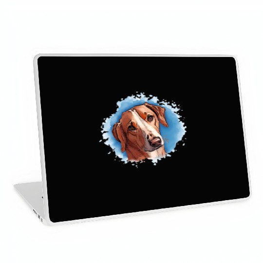 Dog SAVEBRACKE hunting dog - turquoise watercolor Laptop Skins