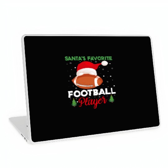 Santa's Favorite Football Player Christmas Tree Laptop Skins