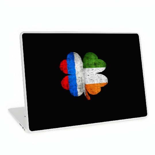 Russian Irish Shamrock Russia Ireland Flag Laptop Skins