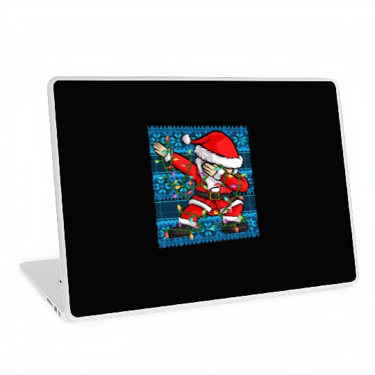 Dabbing Santa Christmas Lights Laptop Skins