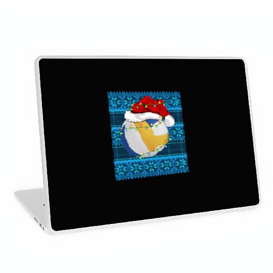 Volleyball Christmas Lights Laptop Skins