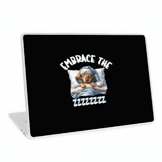 Embrace the ZZZZ cute sleeping Dachshund Laptop Skins