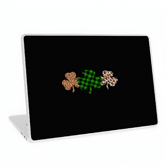 St Patricks Day Lucky Irish Green Plaid Shamrock Laptop Skins