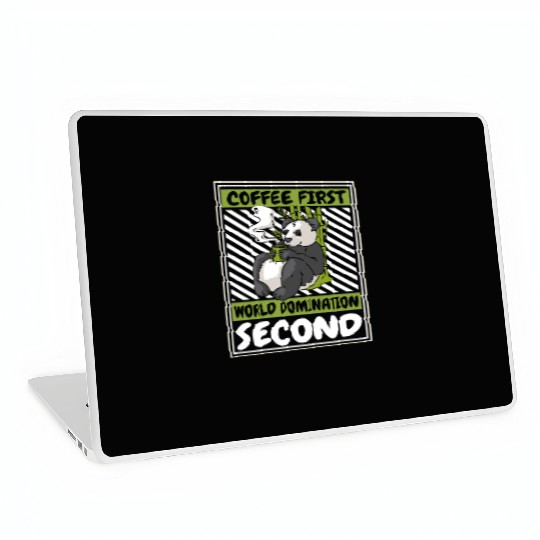 Coffee First World Domination Second Panda Bear Laptop Skins