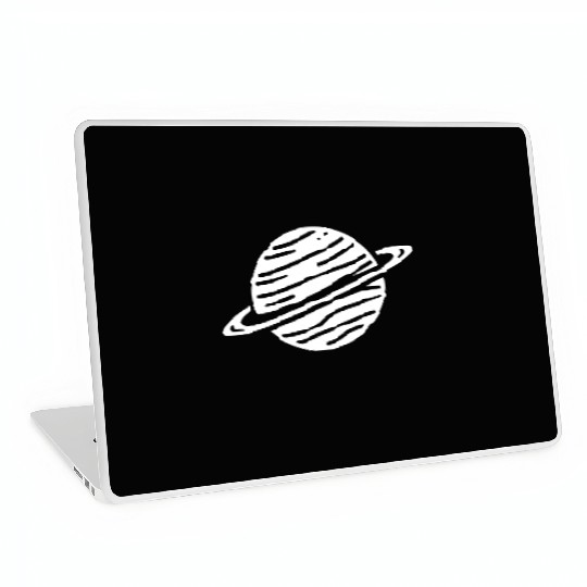 Minimalistic Saturn Planet Space Vector path38 Laptop Skins