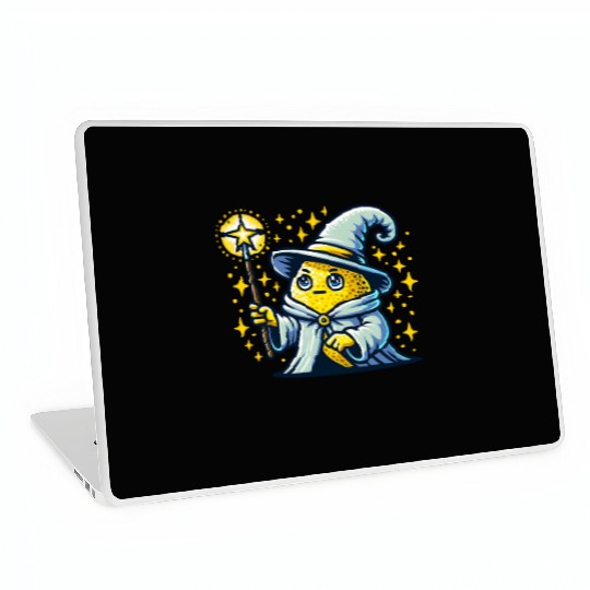 Cute Wizard Lemon with Magic Wand Laptop Skins