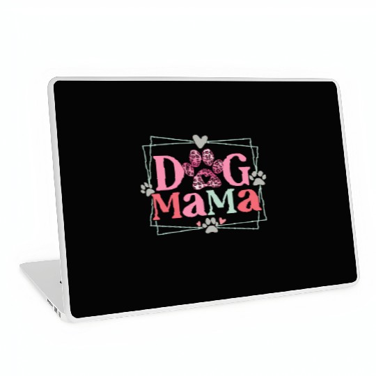 Dog Mama Mothers Day Leopard Paw Laptop Skins