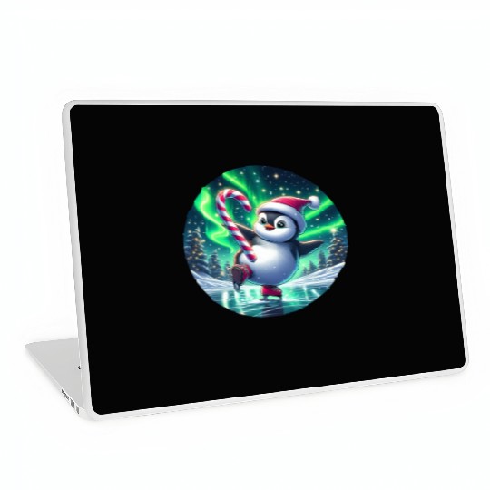 Penguin's Northern Lights Skate Laptop Skins