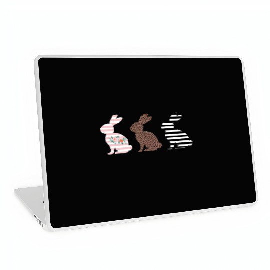 Happy Easter Cute Easter Leopard Bunny Rabbit Laptop Skins