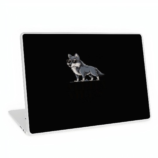 Beautiful gift idea funny quote design Alpha Wolf Laptop Skins