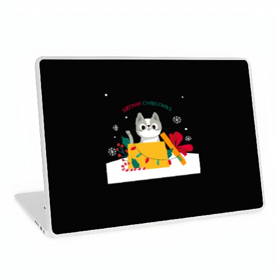 Meowy Christmas Surprise! Laptop Skins