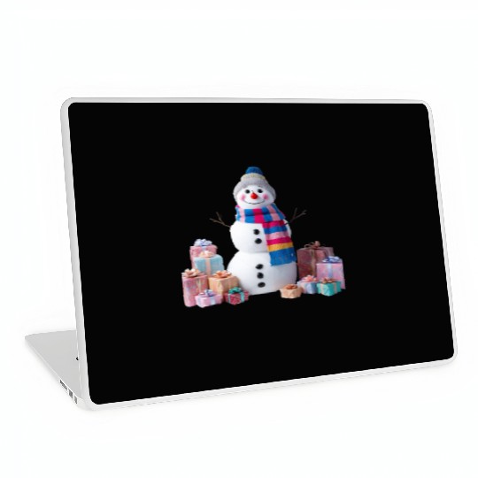 "Festive Snowman Laptop Skins – Pastel Winter Charm