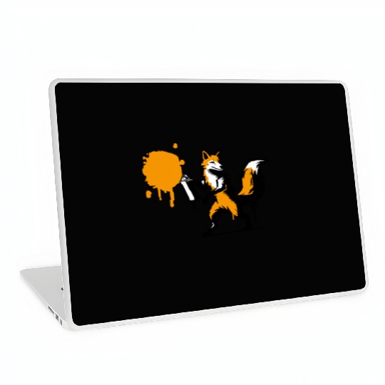 Graffiti Fox in Creative Stencil Style Laptop Skins