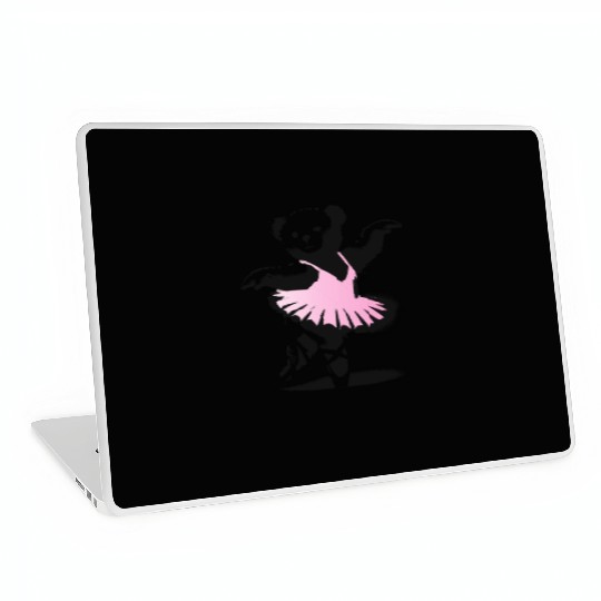 cute teddy bear in pink ballet dress Laptop Skins