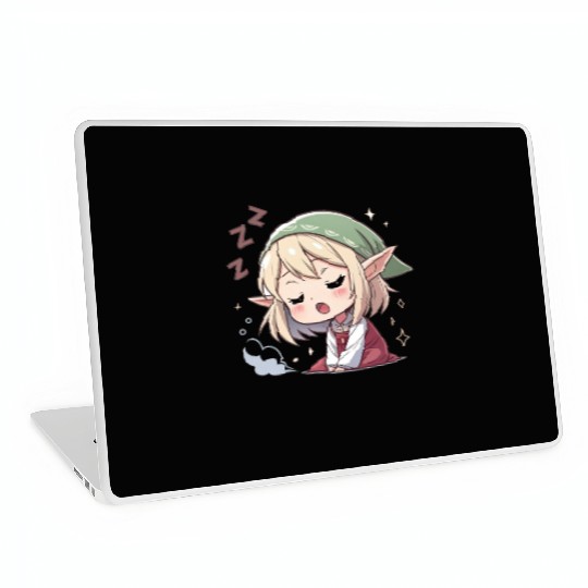 Sleepy Sprite: Cute Elf Napping So Lovingly Laptop Skins