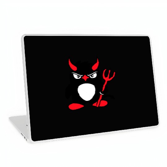 Penguin Devil Horns Trident Hell Evil Cool Satan Laptop Skins