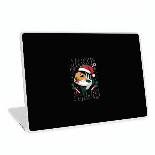 "Merry Fishmas Laptop Skins - Funny Christmas Fish