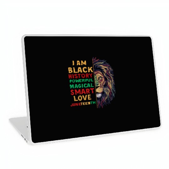 I'm black History powerful African Lion Juneteenth Laptop Skins