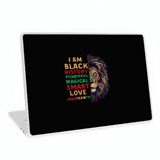I'm black History powerful African Lion Juneteenth Laptop Skins